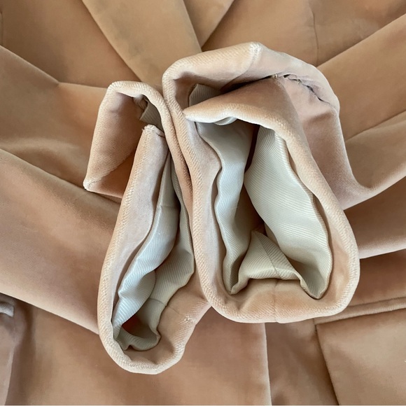 Frame Women's Pale Blush Pink Double-Breasted Velvet Chic Blazer Size 6 NEW - Picture 8 of 16